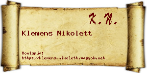 Klemens Nikolett névjegykártya